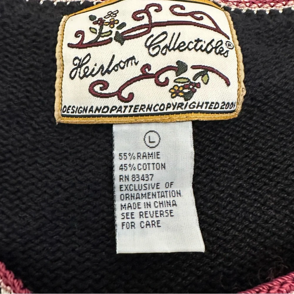 Vintage Heirloom Collectibles Embroidered Cardigan Large 90s Chunky Whimsigoth - Picture 4 of 8